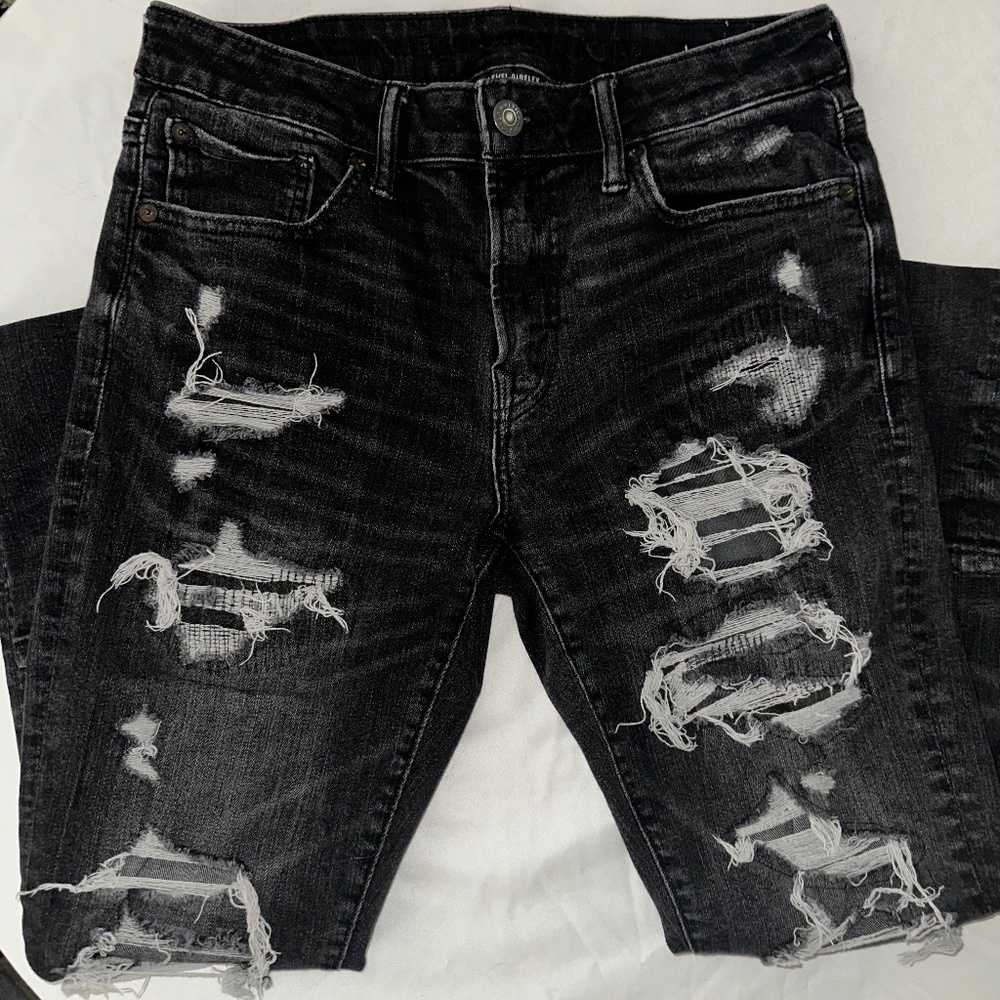 Men’s American Eagle Next Level AirFlex Slims Distressed Back Jeans